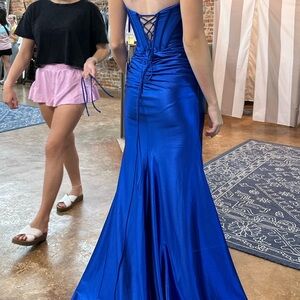 Stunning Blue Satin Gown